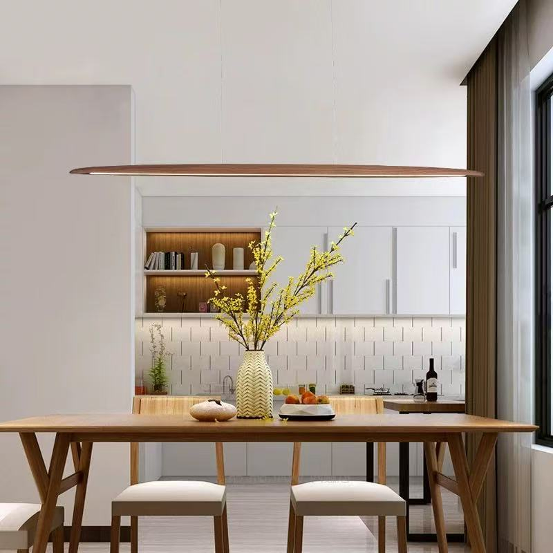 Commercial Kitchen Island - 2026年製 ウッドペンダントライト LED木製ハンギングランプ LEDペンダントリニアライト 木製ロングキッチンアイランドランプ ダイニングリビングルーム用