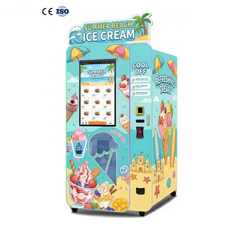 Soft Serve Ice Cream Machine - アイスクリーム自動販売機 ソフトクリームディスペンサー スマートタッチ 急速冷却 業務用