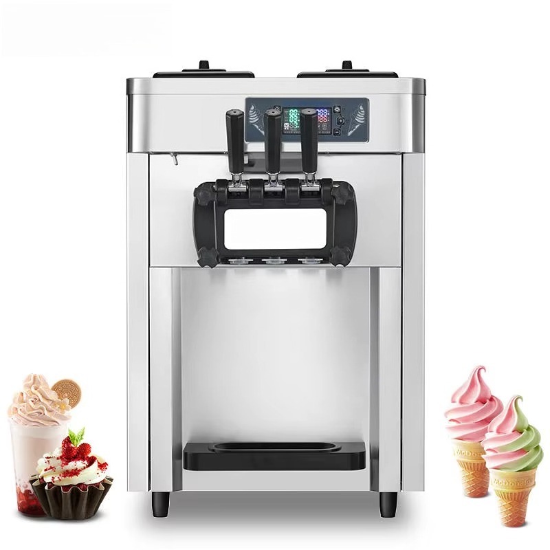 Soft Serve Ice Cream Machine - 業務用自動アイスクリームマシンメーカー 3種フレーバーソフトクリームマシン