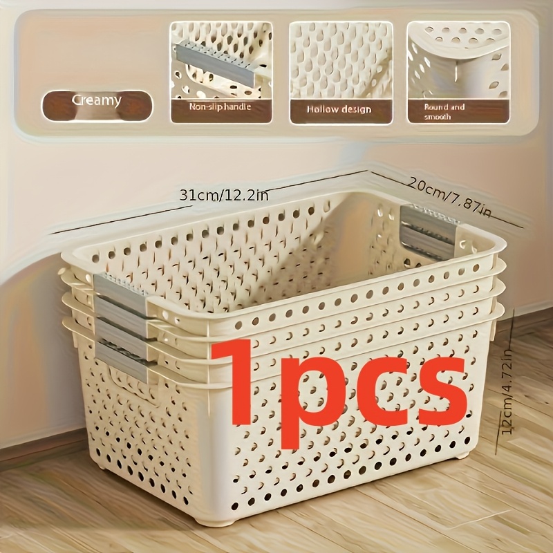 Commercial Kitchen Utensil Organizer - 大容量のプラスチック製収納ボックス。オープングリッドデザインと滑らかなエッジが特徴です。頑丈で多目的に使えるオーガナイザーで、クローゼット、キッチン、バスルーム、寝室、オフィスに最適です。 頑丈な積み重ね可能なバスケット、棚用バスケット