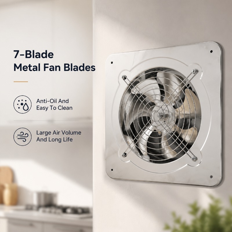 Commercial Kitchen Ventilation - 6インチ8インチ高速排気ファン送風機トイレキッチン浴室壁掛け窓換気扇ステンレス鋼排気ファン