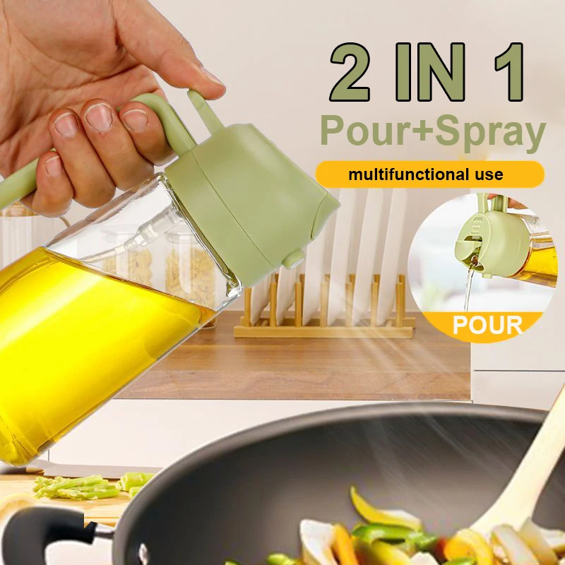 Commercial Kitchen Sprayer - 2 in 1 注ぐスプレー噴霧器キッチンフライヤーエアスプレーオイルディスペンサーボトルオリーブオイル調理揚げ物バーベキューキャンプ大容量