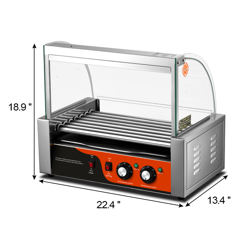 Commercial Kitchen Grill - 業務用電気ステンレス製ホットドッグ＆ソーセージグリルマシン7ローラーキッチンオーブン