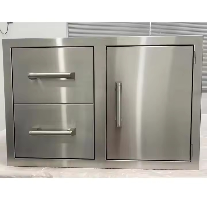 Commercial Kitchen Grill - 信頼性の高い品質の2モジュール式引き出し付き業務用屋外グリルキッチンキャビネット（引き出しと扉付き）