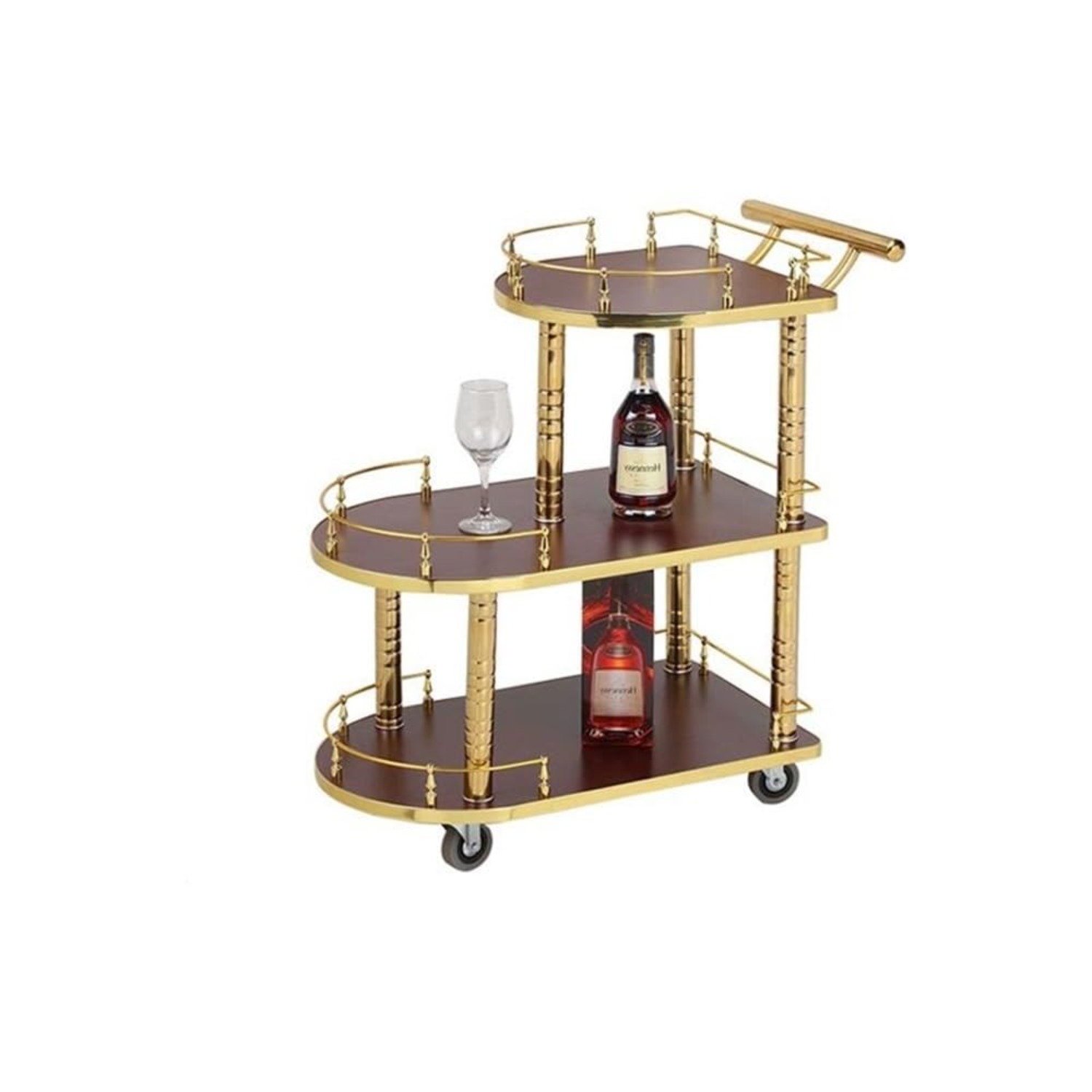Commercial Kitchen On Wheels - 3段バーカート、車輪付きレストランユーティリティカート（赤） | 業務用ポータブル収納カート、多機能キッチン