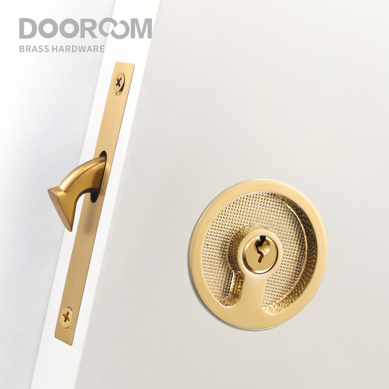 Commercial Kitchen Door - ドアロックセット真鍮引き戸ハンドルキッチンバスルームウッドドアモダン象眼細工超薄型光沢金マットブラック