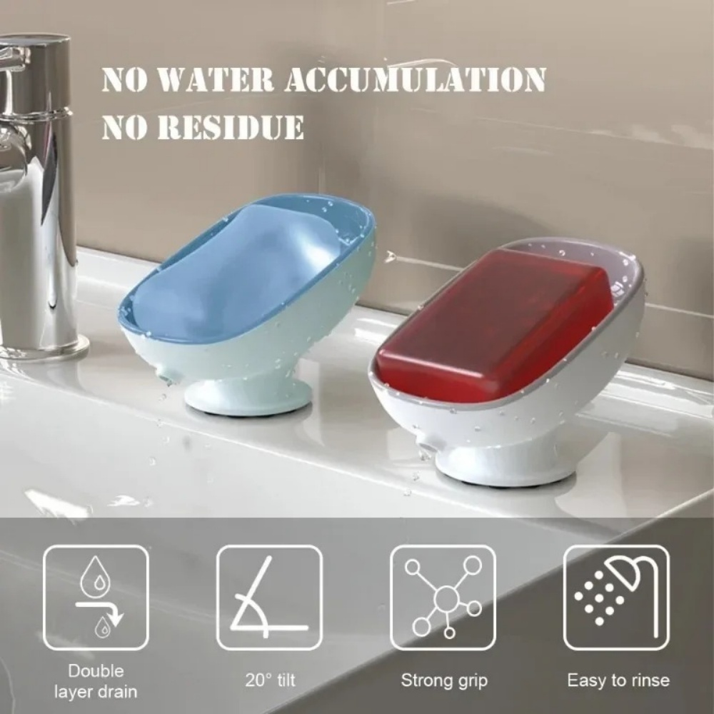 Commercial Kitchen Utensil Organizer - 1個入り 超強力吸盤式 浴室用ソープディッシュ シャワー用滑り止めソープホルダー 自動排水 キッチン用スポンジ収納ラック