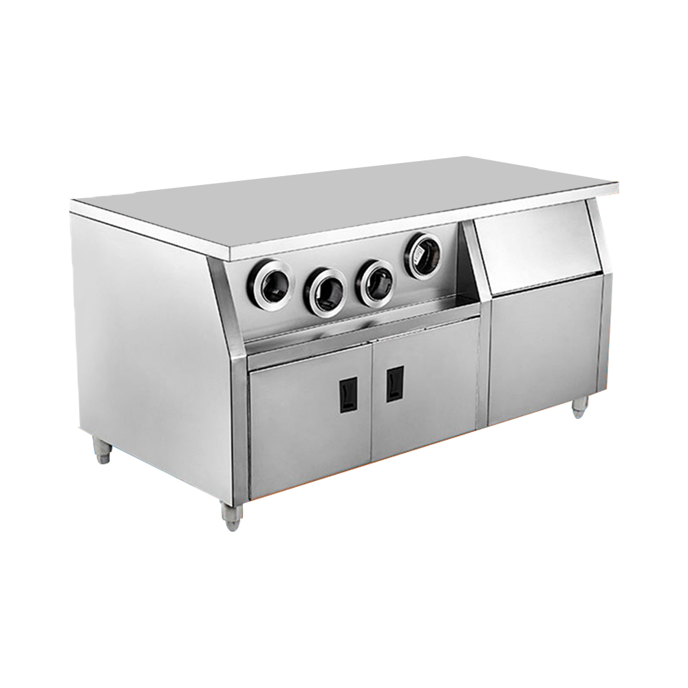Commercial Kitchen On Wheels - ステンレス製ファーストフード＆レストラン業務用厨房センターアイランドカップディスペンサー作業台キャビネット（キャスター付き）