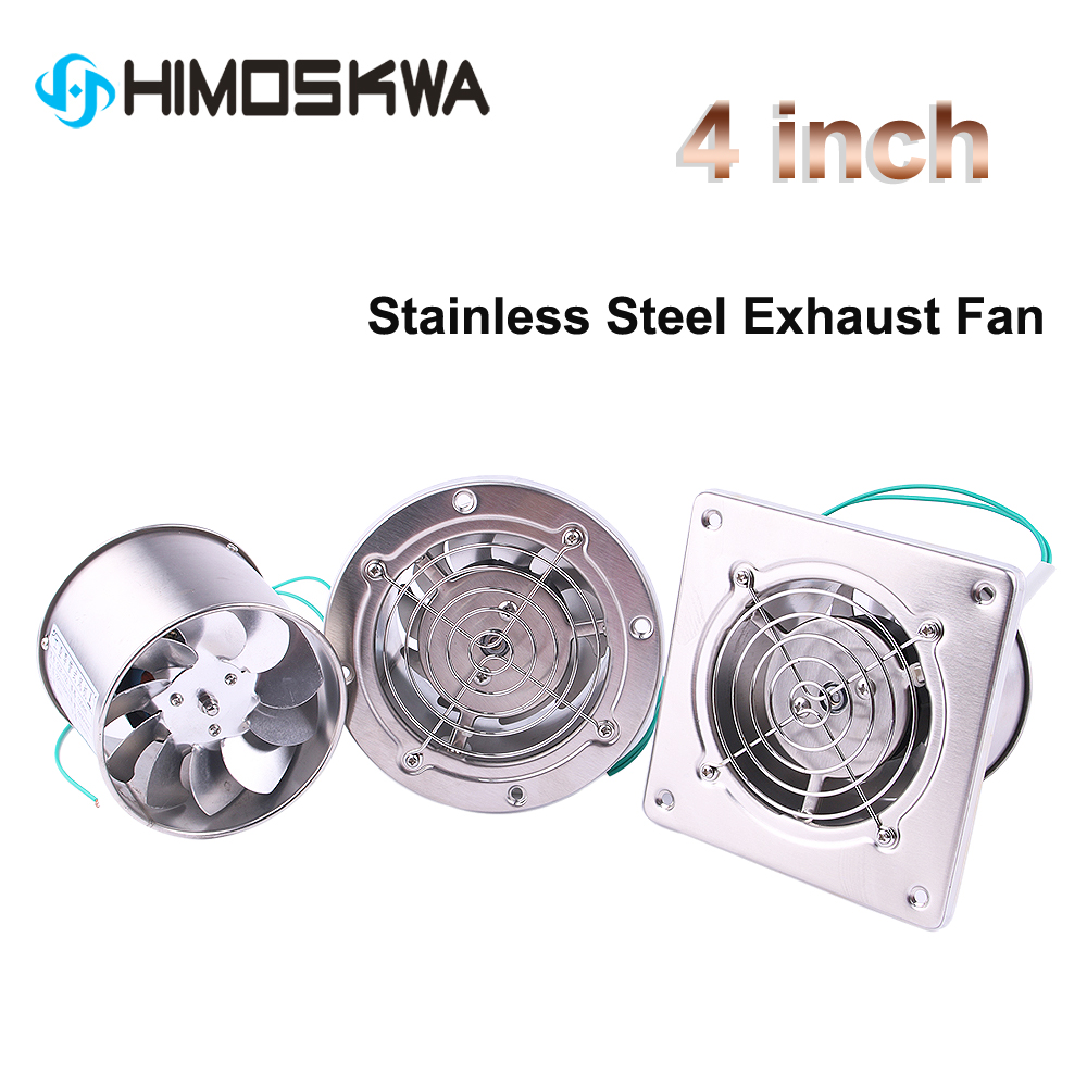 Commercial Kitchen Ventilation - 4 インチパイプステンレス鋼排気ファン窓ダクト換気送風機トイレキッチン換気扇ブースター抽出器 100 ミリメートル