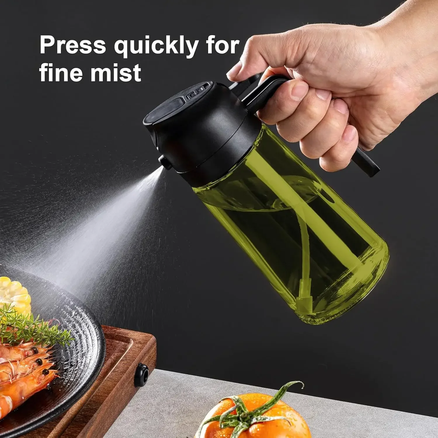 2in1 黒ガラスオリーブオイルスプレー遮光オイルディスペン - Commercial Kitchen Sprayer のレビューと価格
