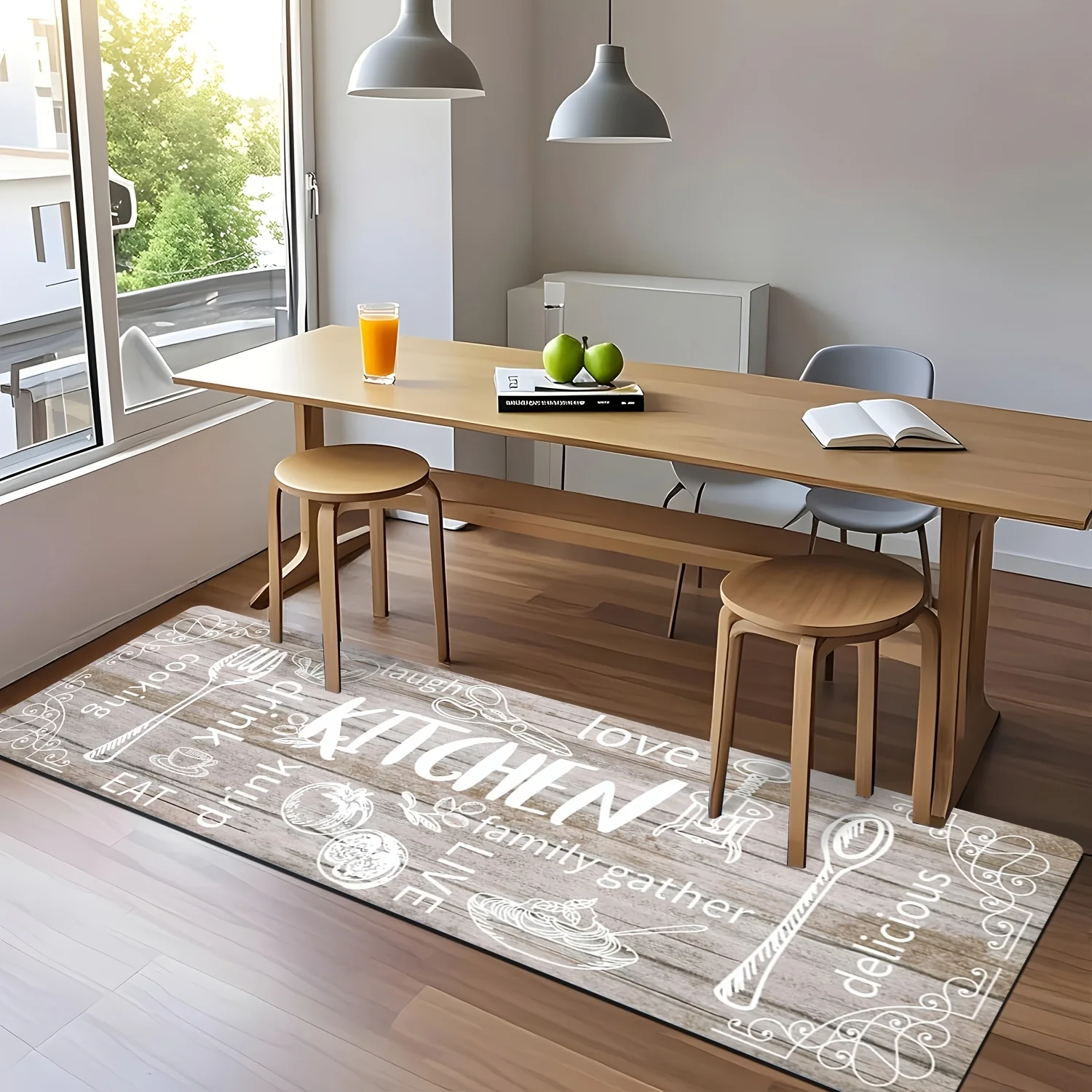木製キッチンの引用句プリントキッチンランナーラグソフトフロア - Commercial Kitchen Quotes のレビューと価格
