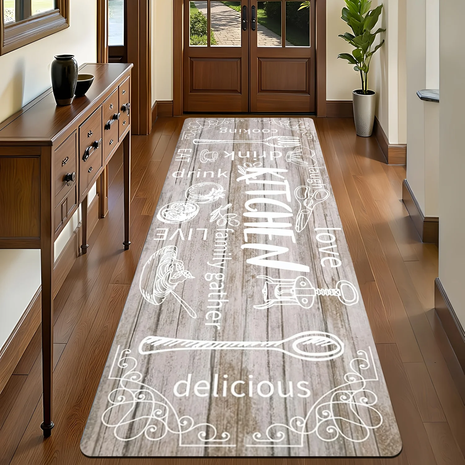 木製キッチンの引用句プリントキッチンランナーラグソフトフロア - Commercial Kitchen Quotes のレビューと価格