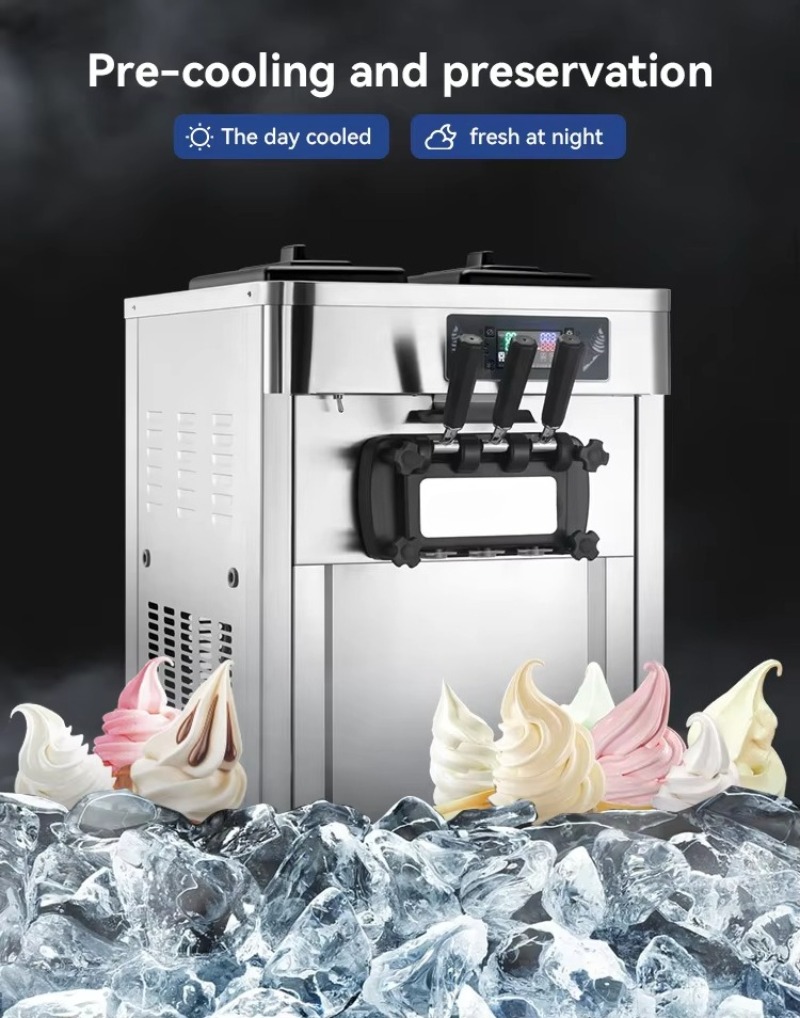 業務用自動アイスクリームマシンメーカー 3種フレーバーソフト - Soft Serve Ice Cream Machine のレビューと価格