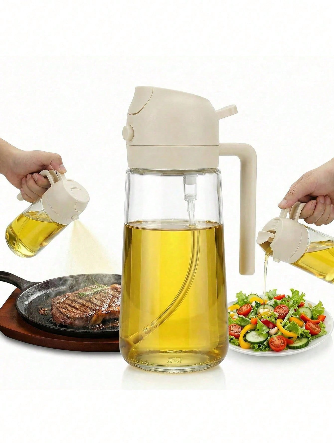 高級オリーブオイルディスペンサーボトル、遮光ガラスが紫外線を - Commercial Kitchen Sprayer のレビューと価格