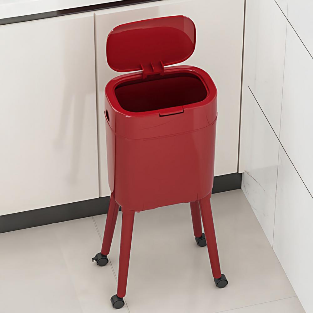 キッチン用プレス式蓋付きゴミ箱（車輪付き、16リットル）、高 - Commercial Kitchen On Wheels のレビューと価格