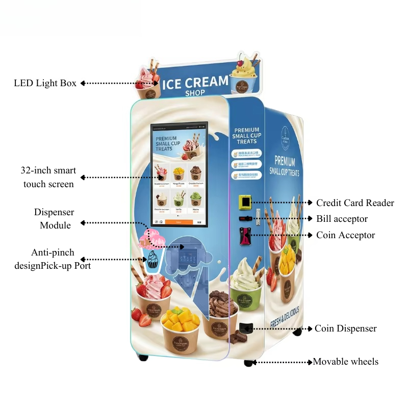 カスタマイズ可能なソフトクリーム自動販売機、セルフサービス、 - Soft Serve Ice Cream Machine のレビューと価格