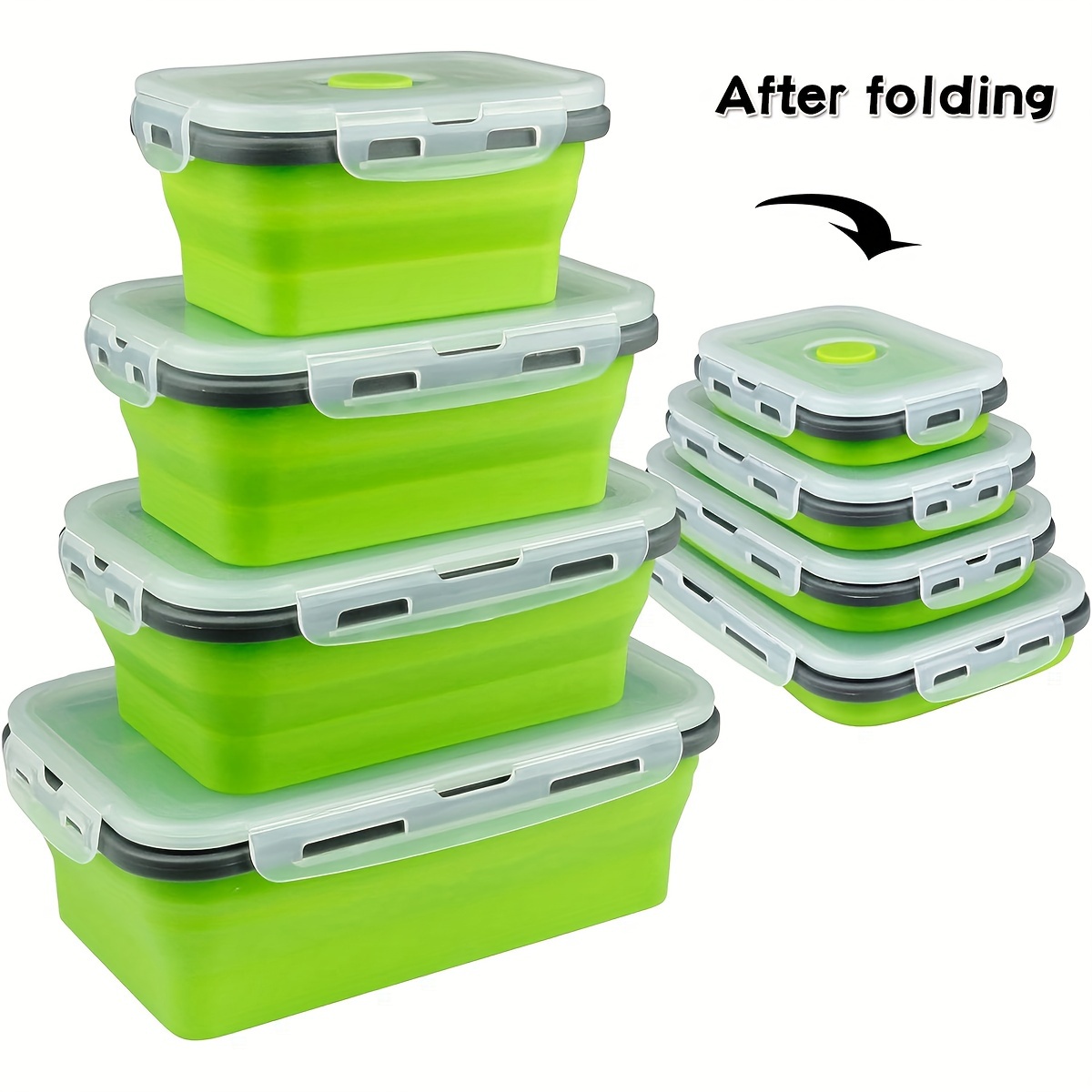 1/4 個折りたたみシリコン弁当箱キッチン冷蔵庫保存ボックス - Commercial Kitchen Utensil Organizer のレビューと価格