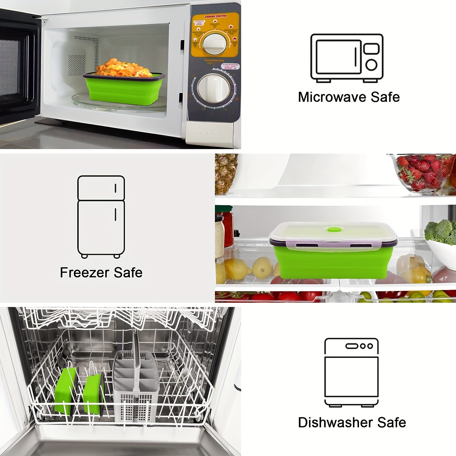 1/4 個折りたたみシリコン弁当箱キッチン冷蔵庫保存ボックス - Commercial Kitchen Utensil Organizer のレビューと価格