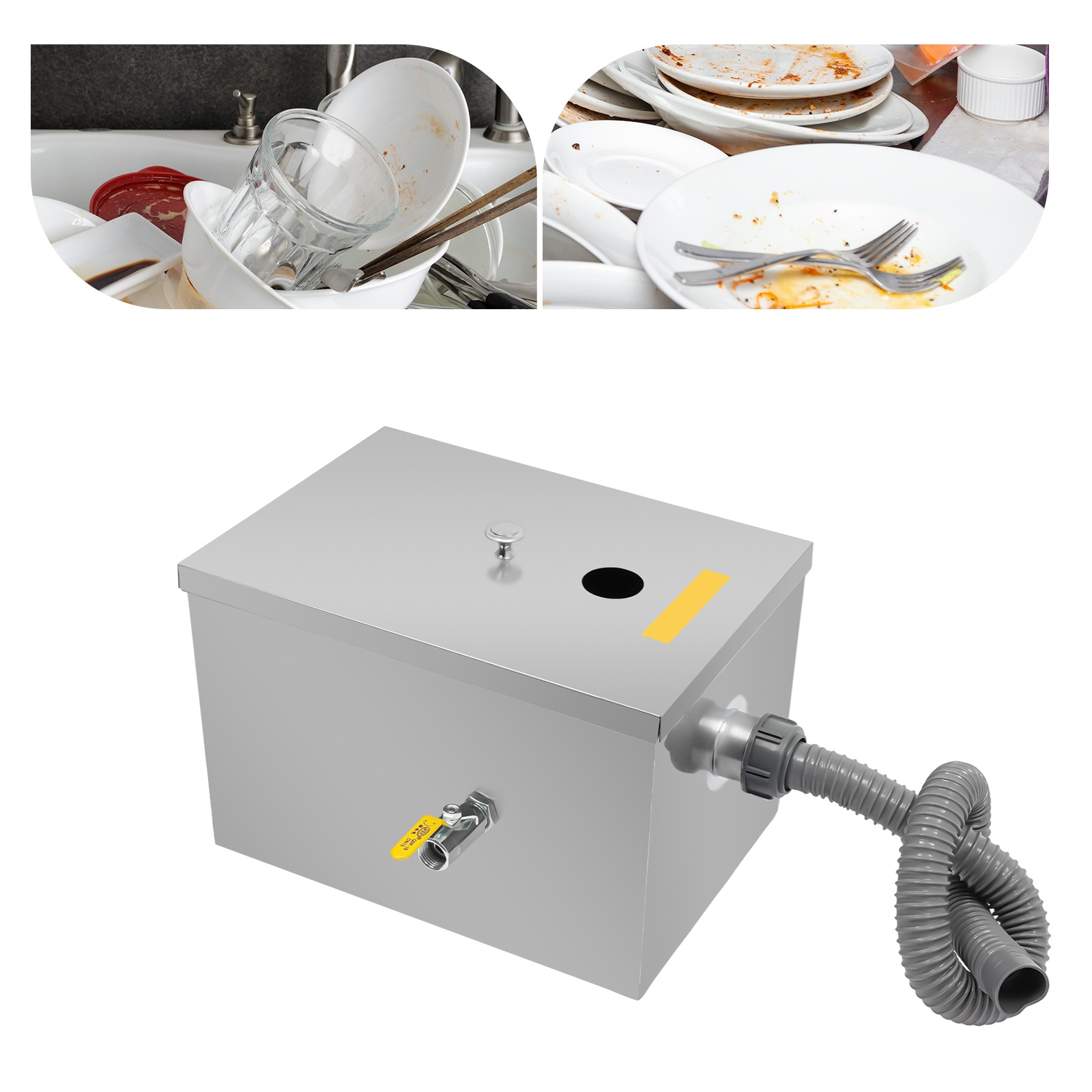 排水管と蓋付き キッチンレストラン用 20L グリーストラッ - Commercial Kitchen Grease Trap のレビューと価格
