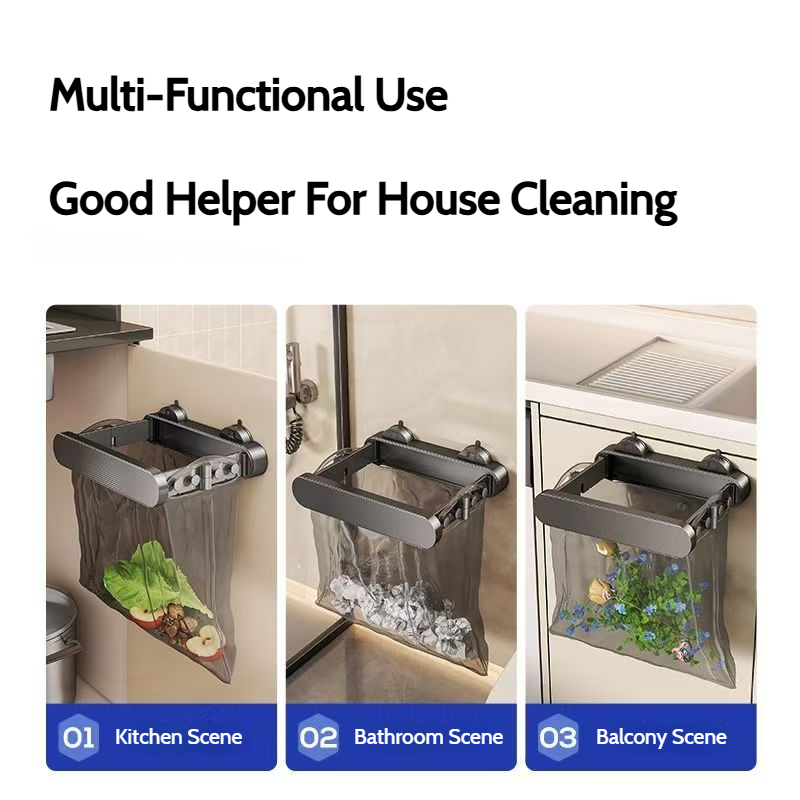 家庭用折りたたみ式キッチン吸盤ゴミ箱ラック、ポータブルキャビ - Commercial Kitchen Door のレビューと価格