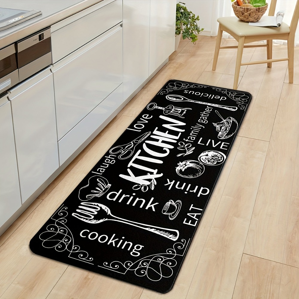 2PC キッチンライフ引用カーペット手描きパターンマットスタ - Commercial Kitchen Quotes のレビューと価格