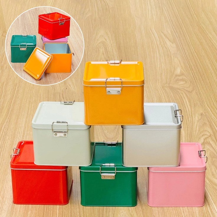 正方形ブリキ製クッキー缶蓋付き防塵家庭用キッチンデスクトップ - Commercial Kitchen Utensil Organizer のレビューと価格