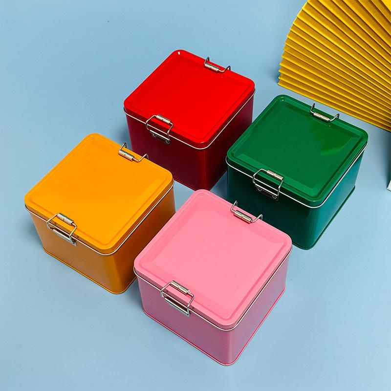 正方形ブリキ製クッキー缶蓋付き防塵家庭用キッチンデスクトップ - Commercial Kitchen Utensil Organizer のレビューと価格