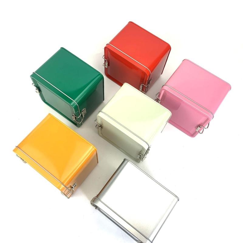 正方形ブリキ製クッキー缶蓋付き防塵家庭用キッチンデスクトップ - Commercial Kitchen Utensil Organizer のレビューと価格
