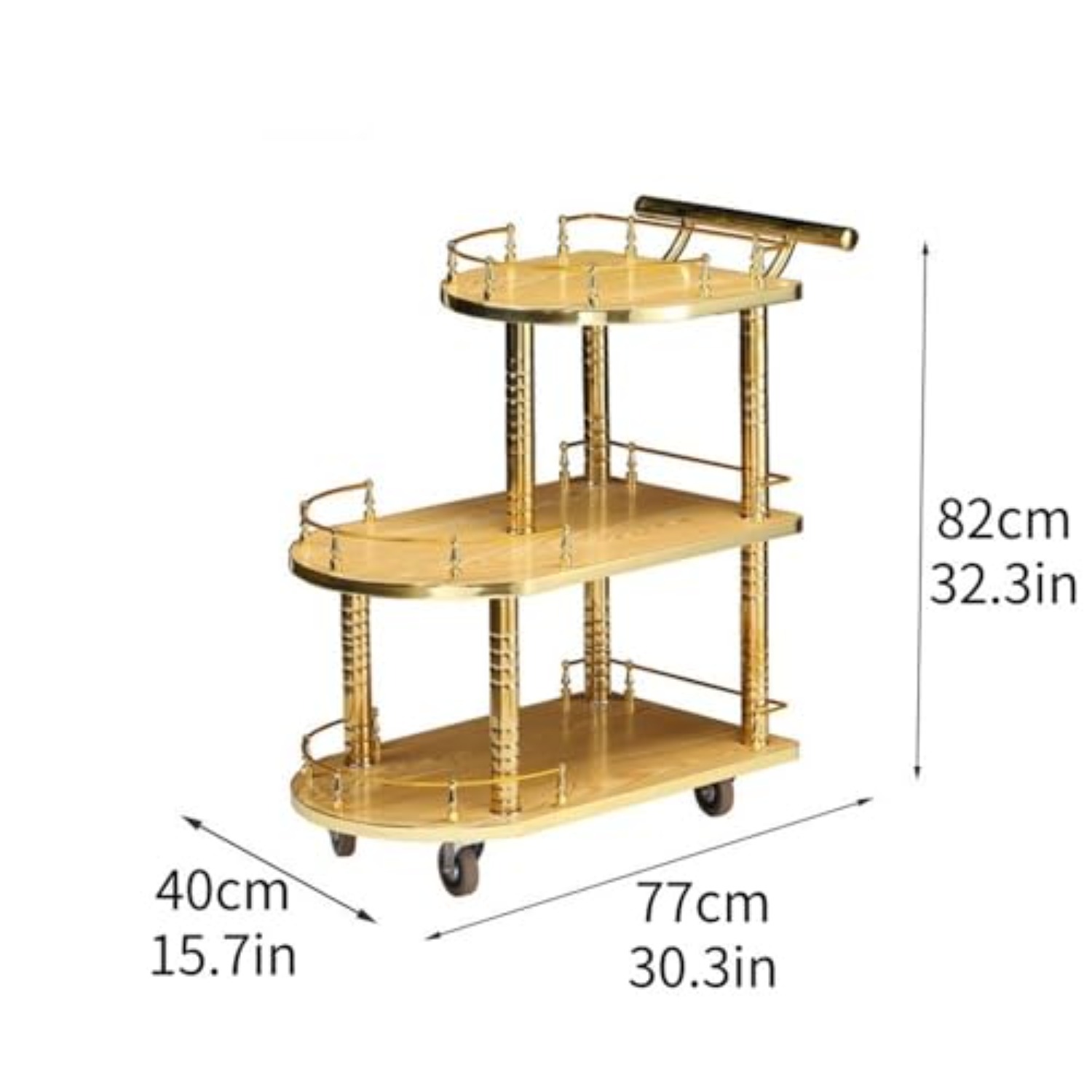 3段バーカート、車輪付きレストランユーティリティカート（赤） - Commercial Kitchen On Wheels のレビューと価格