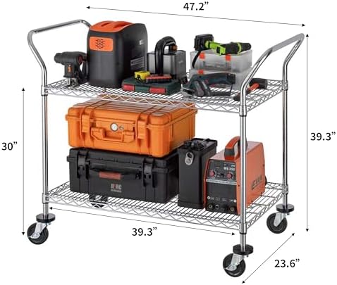 2段式業務用ローリングカート、頑丈なユーティリティカート、車 - Commercial Kitchen On Wheels のレビューと価格