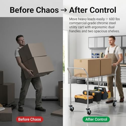 2段式業務用ローリングカート、頑丈なユーティリティカート、車 - Commercial Kitchen On Wheels のレビューと価格