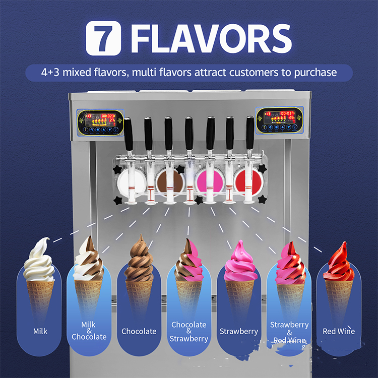 業務用ソフトクリームマシン 7種類のフレーバー イタリアンジ - Soft Serve Ice Cream Machine のレビューと価格