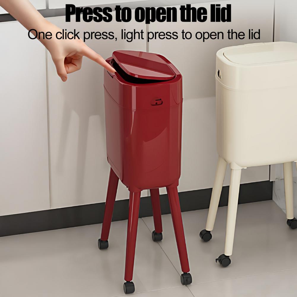 高脚＆ホイール付きゴミ箱、16L容量プレス式蓋付きゴミ箱、レ - Commercial Kitchen On Wheels のレビューと価格