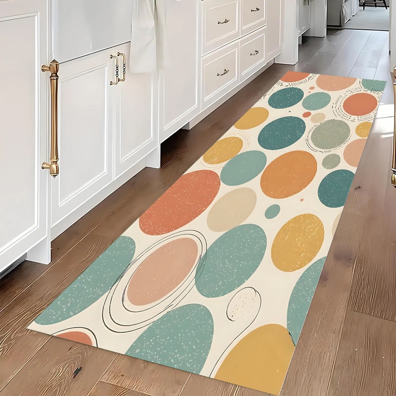 幾何学模様タイルランナーラグ滑り止めロングフロアマット抽象カ - Commercial Kitchen Tile Flooring のレビューと価格