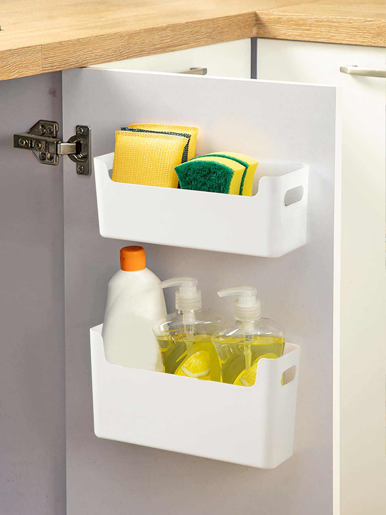 パンチフリーキャビネットドアオーガナイザープラスチック壁掛け - Commercial Kitchen Utensil Organizer のレビューと価格