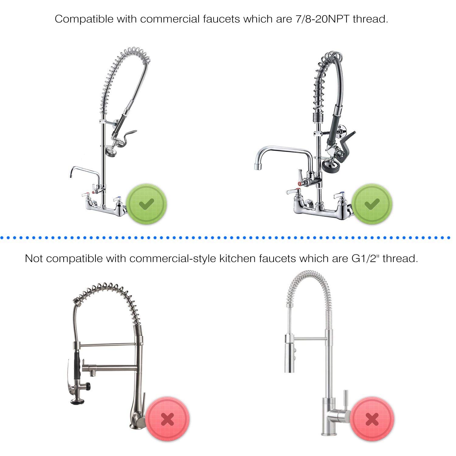 在庫あり プリリンススプレー 業務用キッチン蛇口部品 クロム - Commercial Kitchen Sprayer のレビューと価格