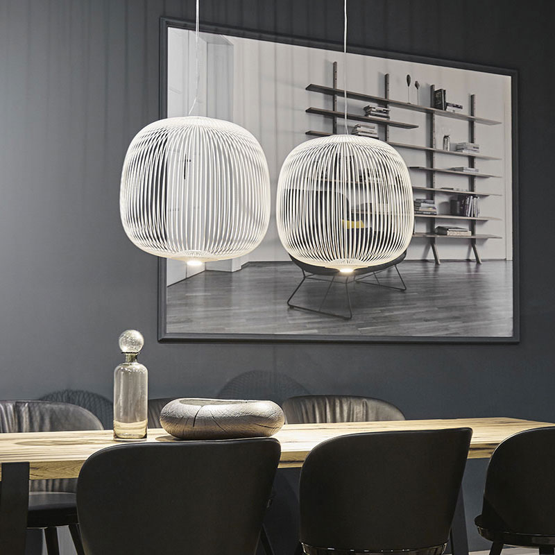 レプリカフォスカーフ-鳥かごの形をしたLEDハンギングランプ - Commercial Kitchen Island のレビューと価格