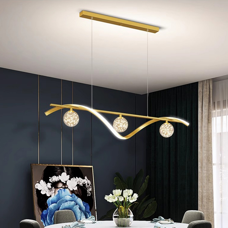 モダンなミニマリスト LED ペンダントランプ調光コーヒーテ - Commercial Kitchen Island のレビューと価格
