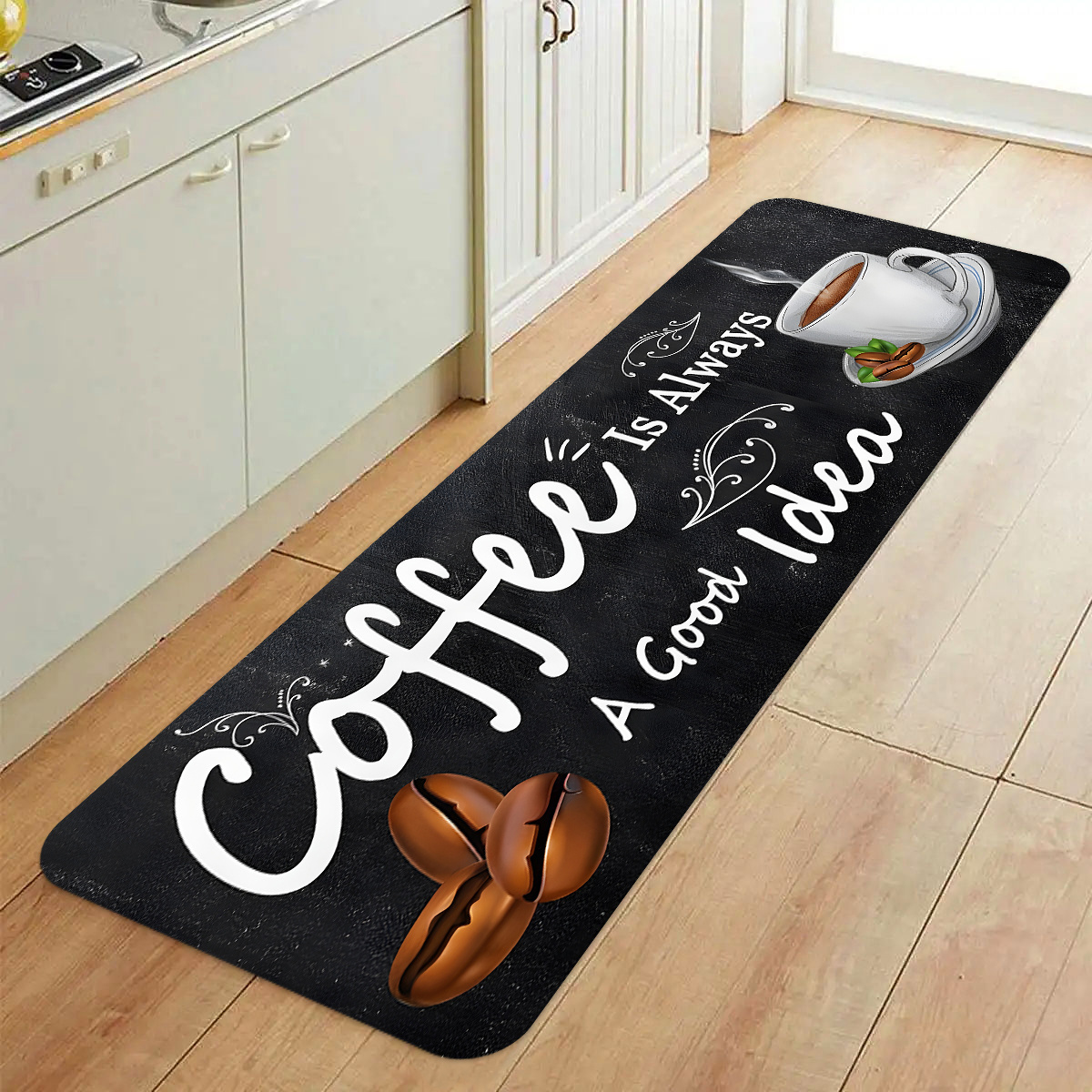 コーヒータイム引用句カーペットマットラグキッチンフロアランナ - Commercial Kitchen Quotes のレビューと価格